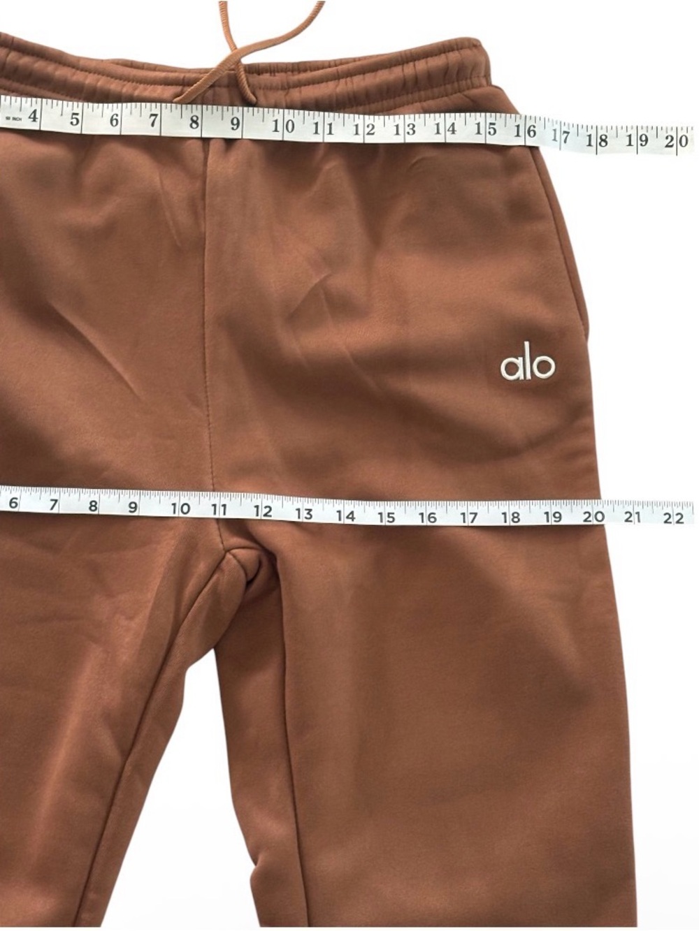 Alo Women’s Brown 2-Piece Sweatsuit Set L Crewneck Drawstring Elastic - Picture 6 of 9